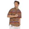 Animals Aboriginal Print Pattern Men's Short Sleeve Shirts-grizzshop