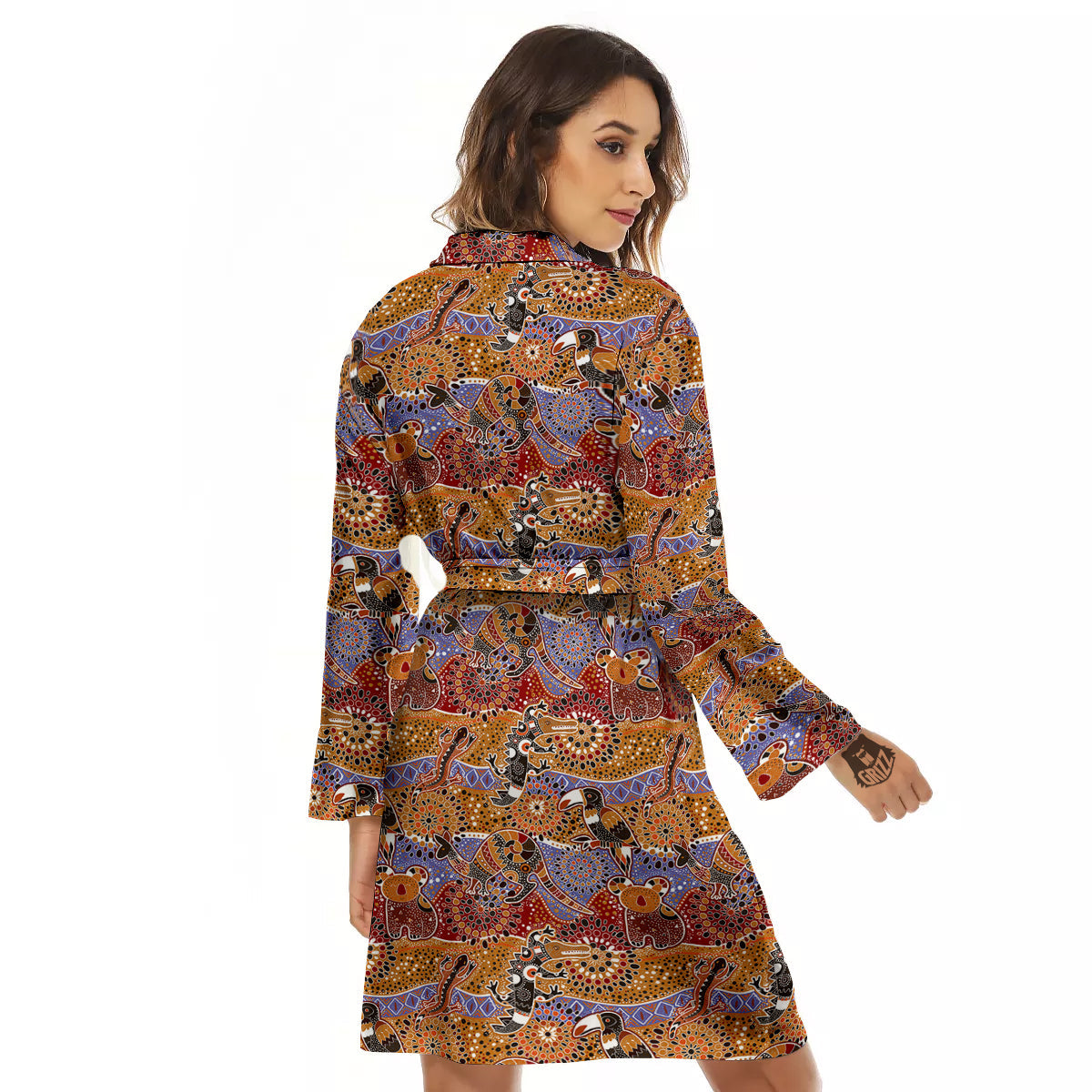 Animals Aboriginal Print Pattern Women's Robe-grizzshop