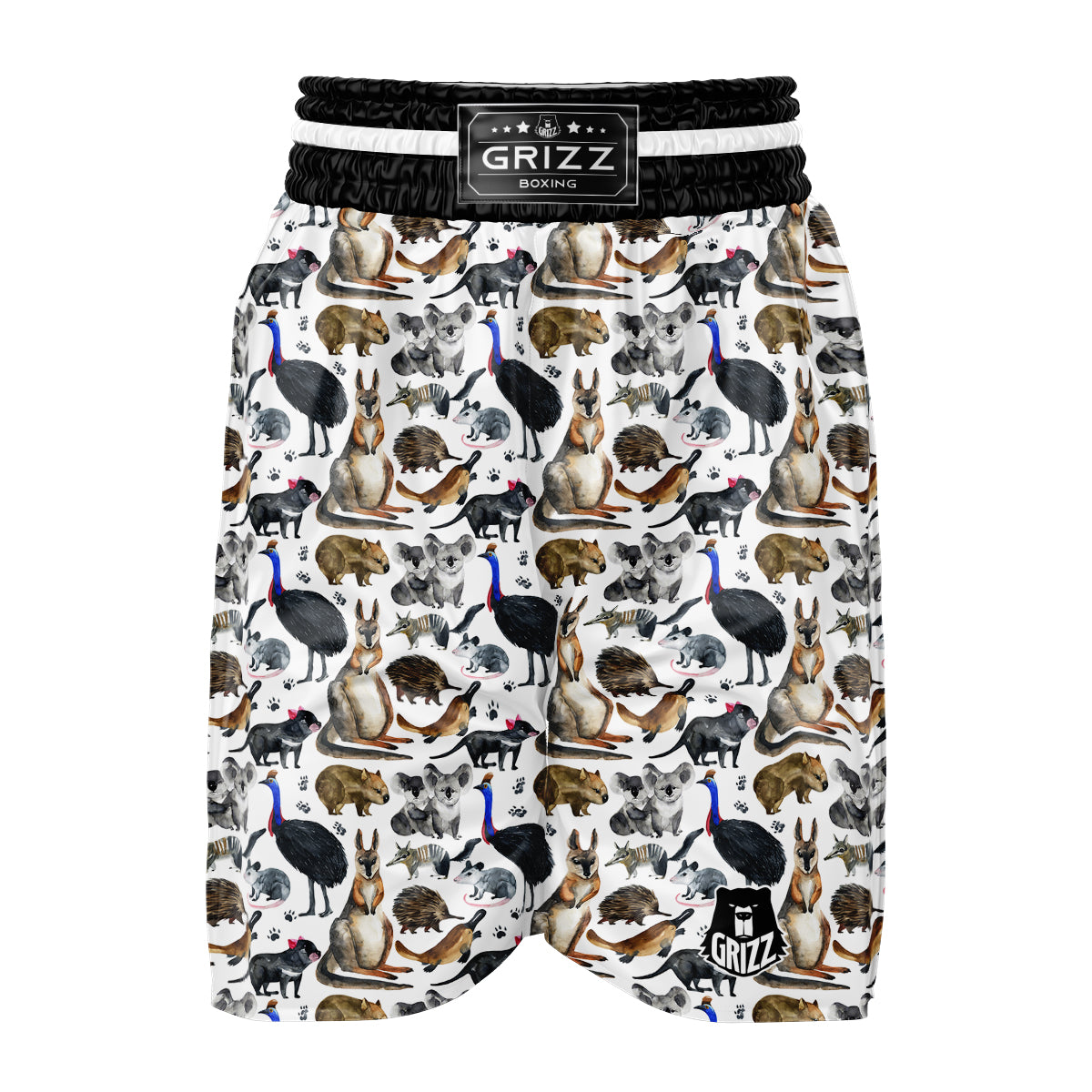 Animals Australian Print Pattern Boxing Shorts-grizzshop