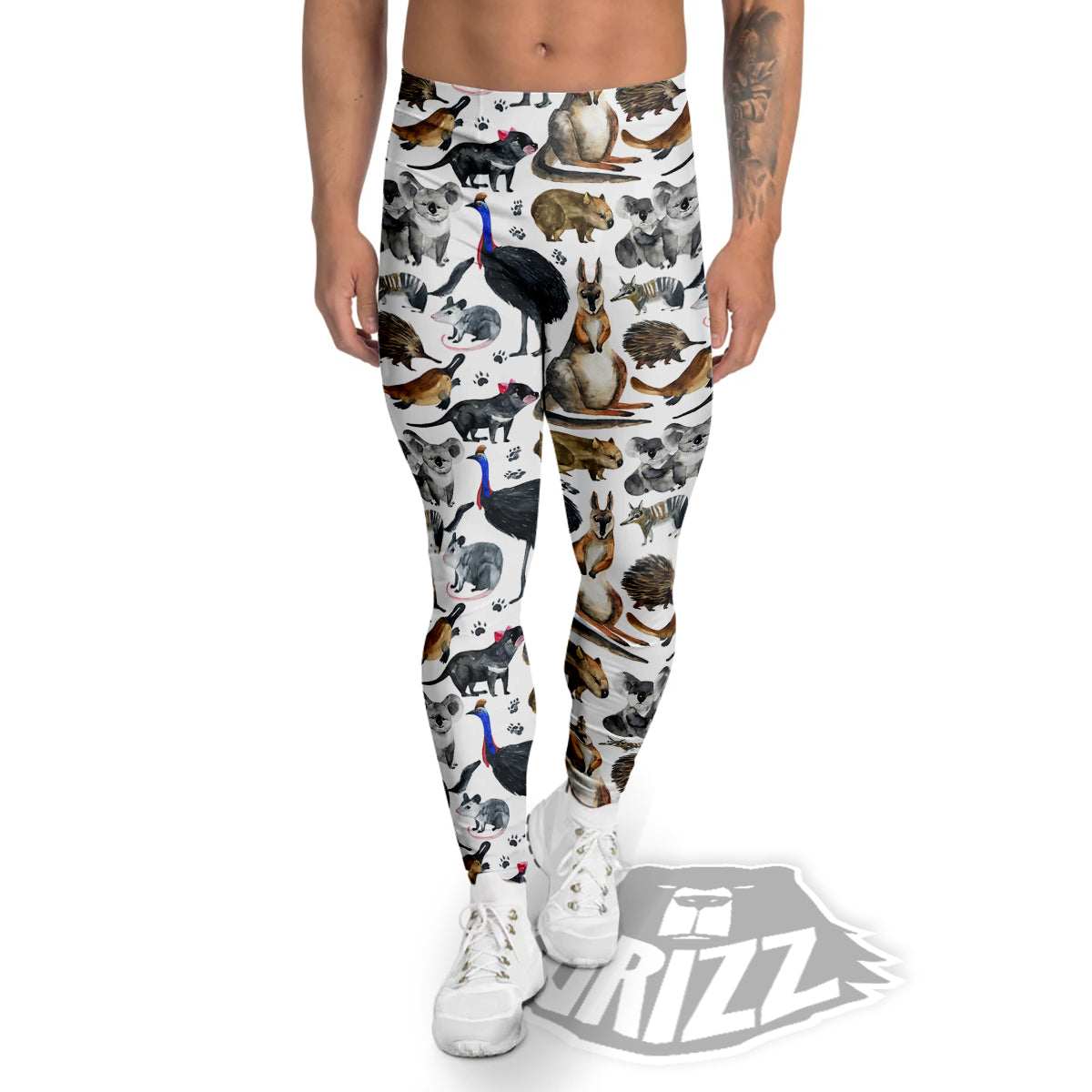 Animals Australian Print Pattern Men's Leggings-grizzshop