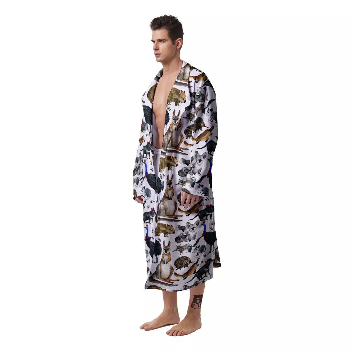 Animals Australian Print Pattern Men's Robe-grizzshop