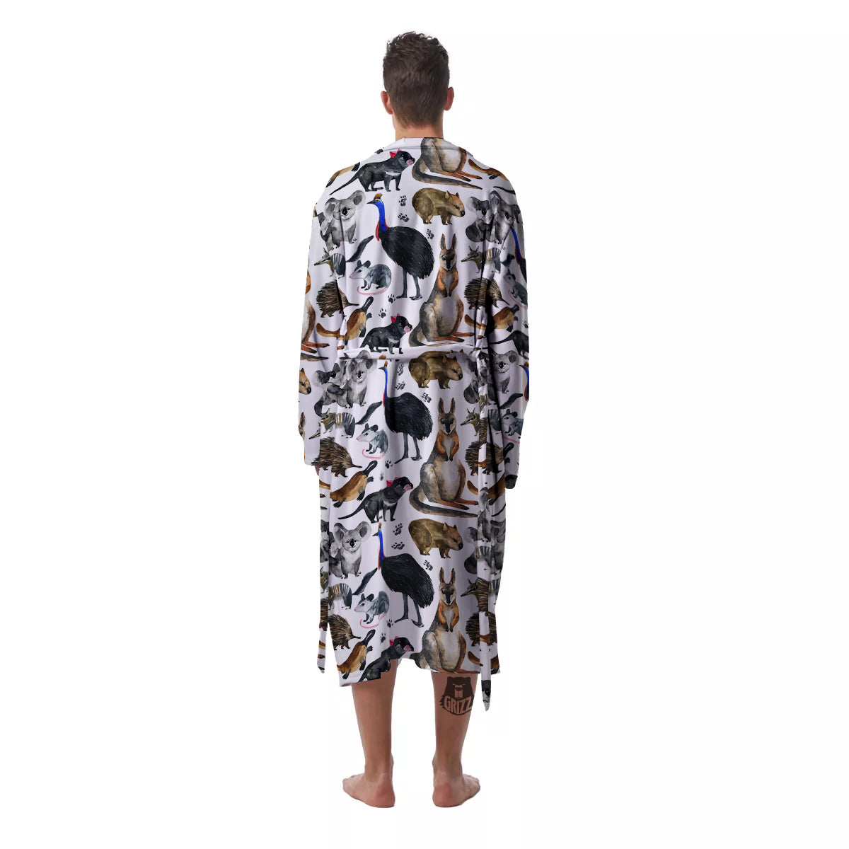 Animals Australian Print Pattern Men's Robe-grizzshop