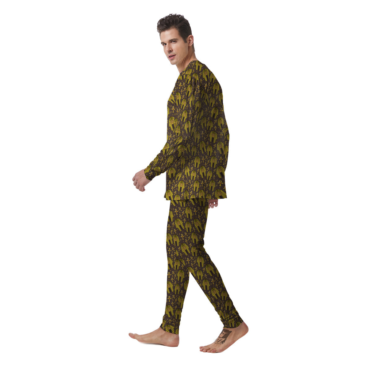 Ankh And Pharaoh Print Pattern Men's Pajamas-grizzshop