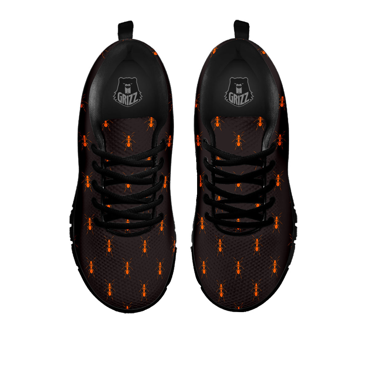 Ant Orange Print Pattern Black Sneaker-grizzshop