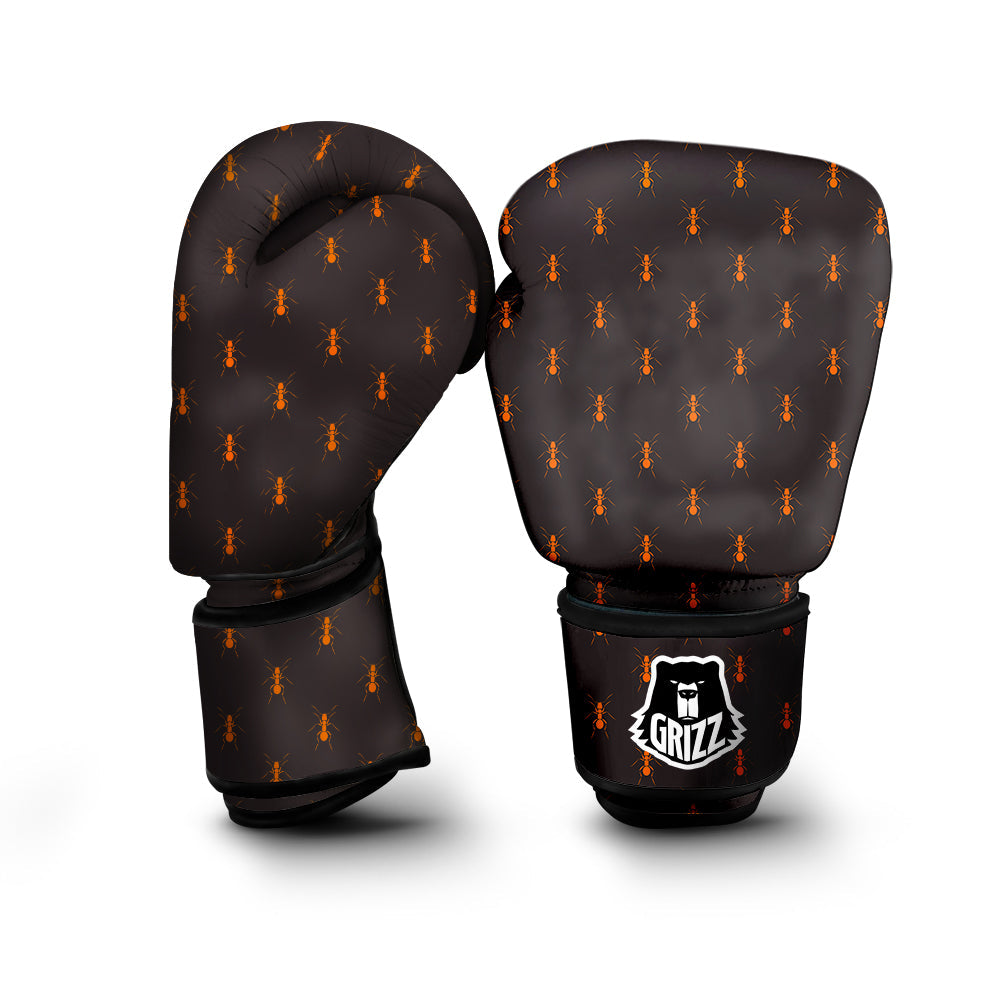 Ant Orange Print Pattern Boxing Gloves-grizzshop