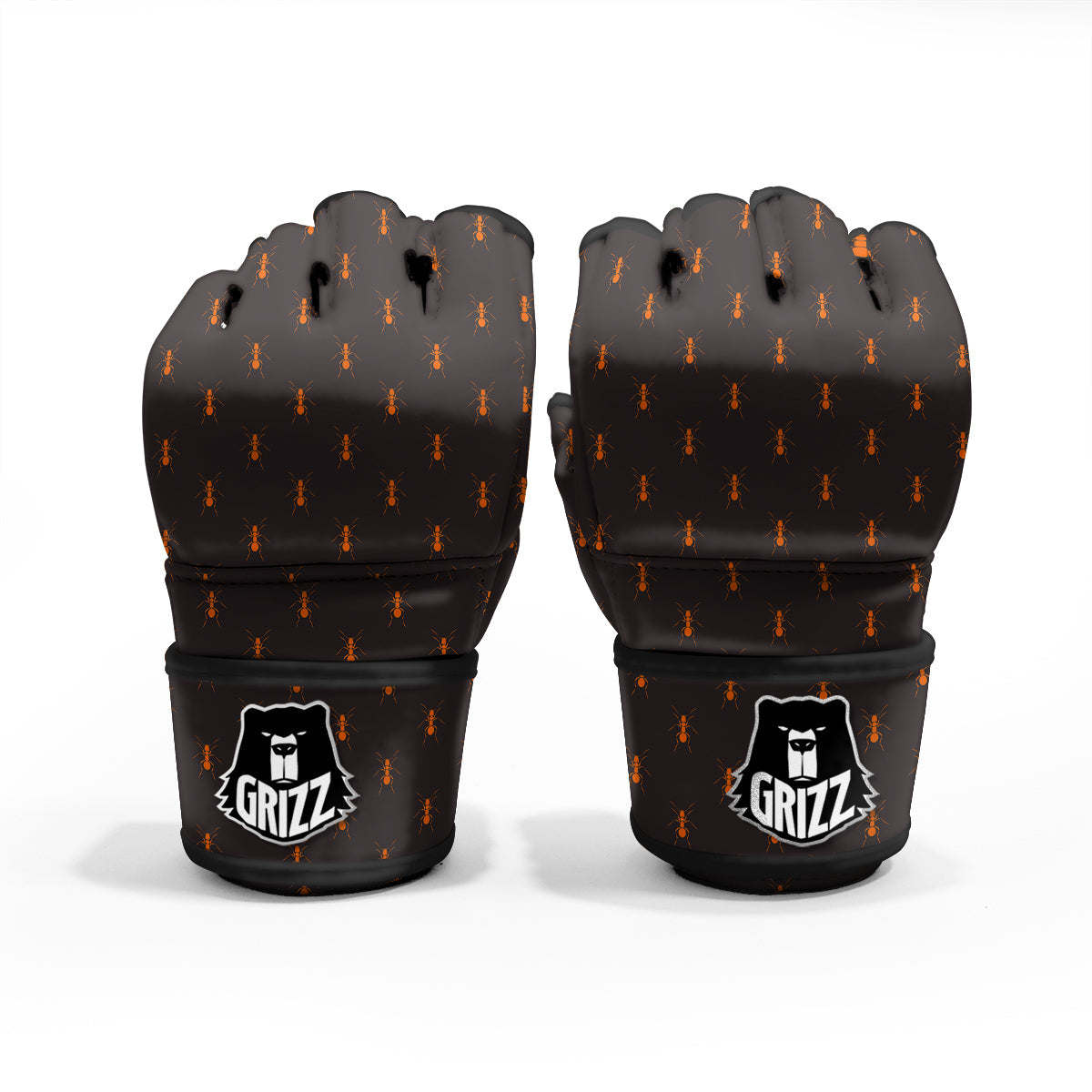 Ant Orange Print Pattern MMA Gloves-grizzshop