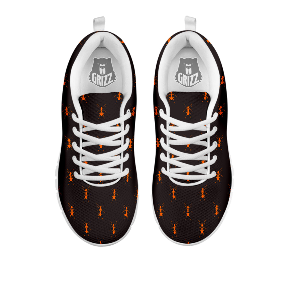 Ant Orange Print Pattern White Sneaker-grizzshop