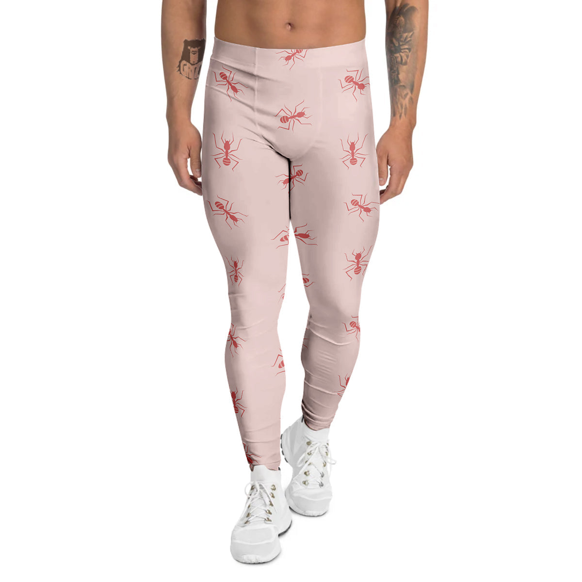 Ant Red Pink Print Pattern Men's Leggings-grizzshop