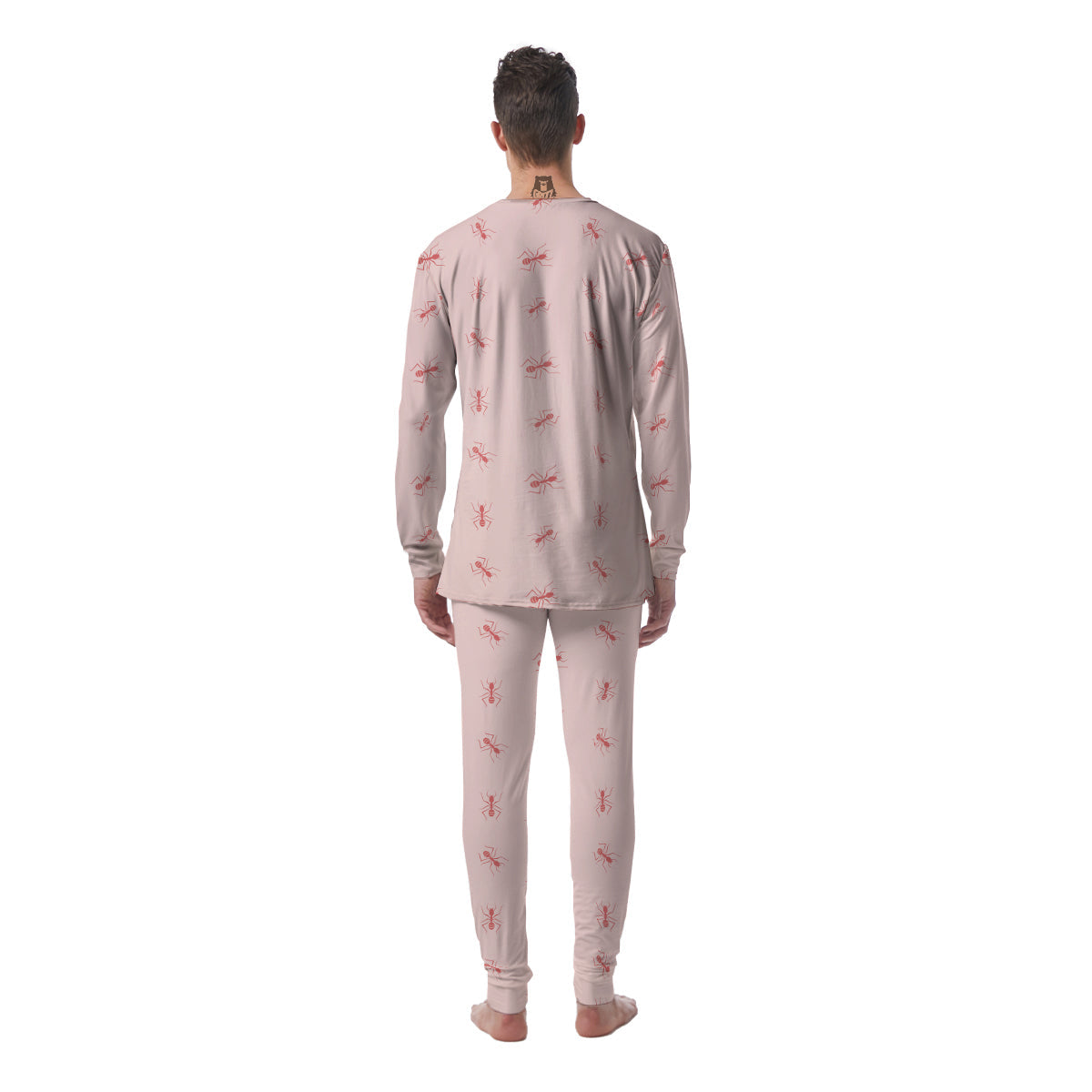 Ant Red Pink Print Pattern Men's Pajamas-grizzshop