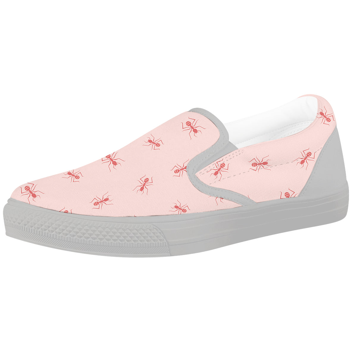 Ant Red Pink Print Pattern White Slip On Shoes-grizzshop