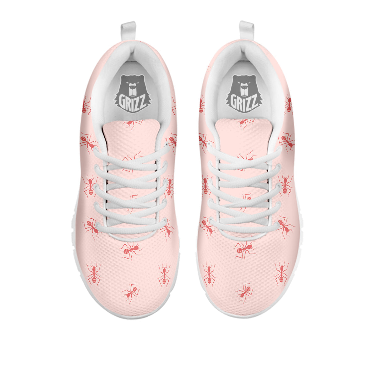 Ant Red Pink Print Pattern White Sneaker-grizzshop