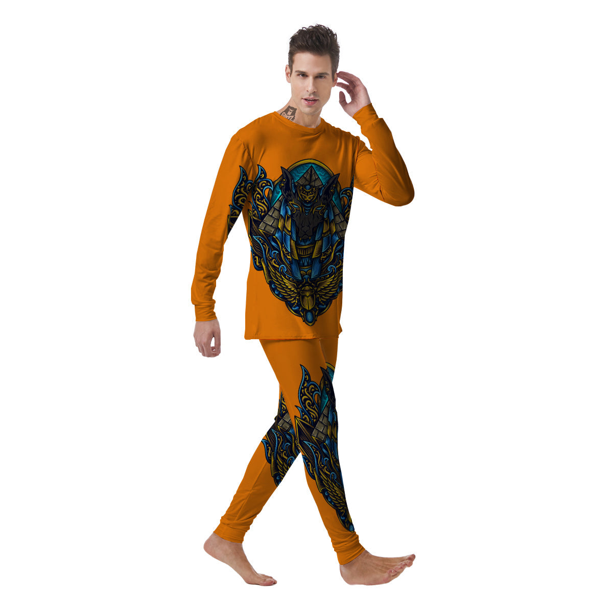 Anubis Engraving Ornament Print Men's Pajamas-grizzshop