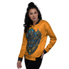 Anubis Engraving Ornament Print Women's Bomber Jacket-grizzshop