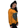 Anubis Engraving Ornament Print Women's Bomber Jacket-grizzshop