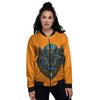 Anubis Engraving Ornament Print Women's Bomber Jacket-grizzshop