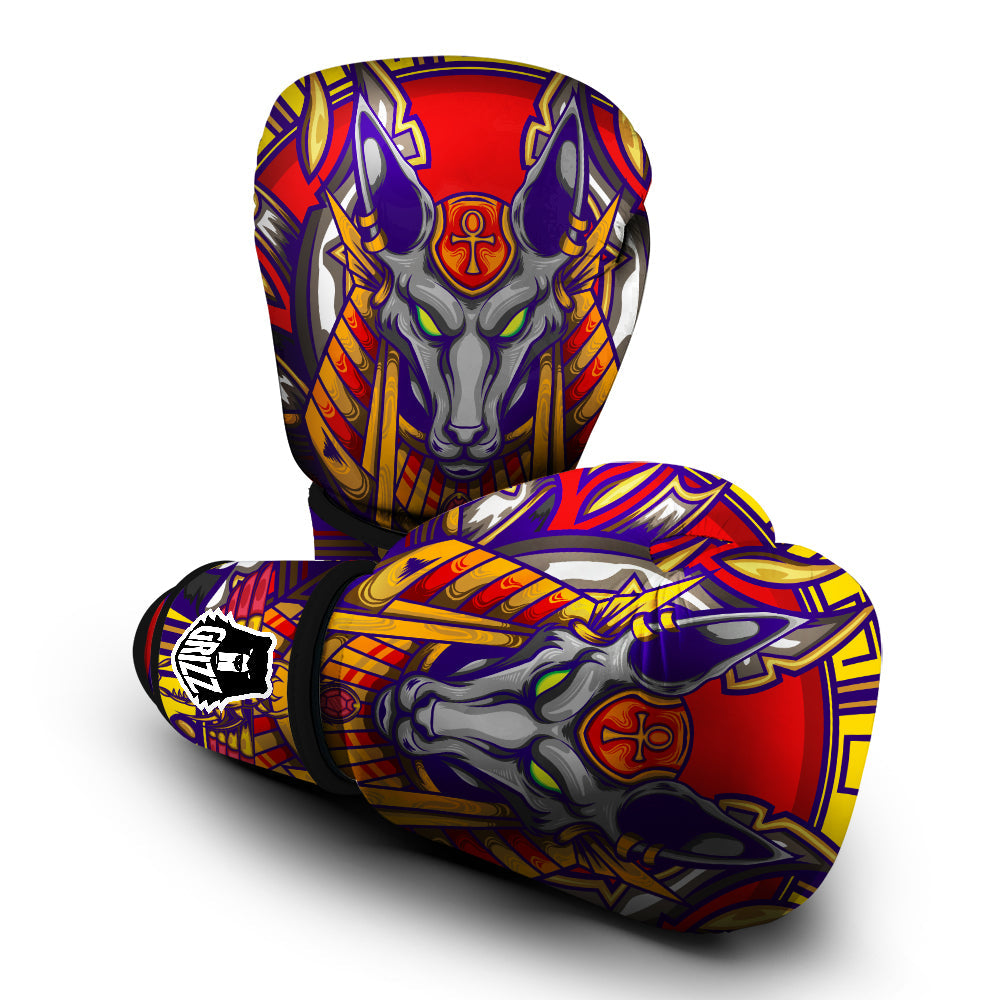 Anubis Exotic Egyptian Print Boxing Gloves-grizzshop