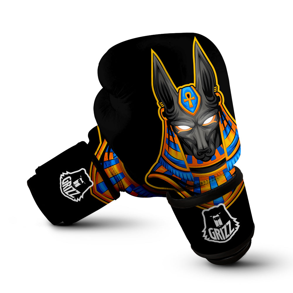 Anubis God Print Boxing Gloves-grizzshop