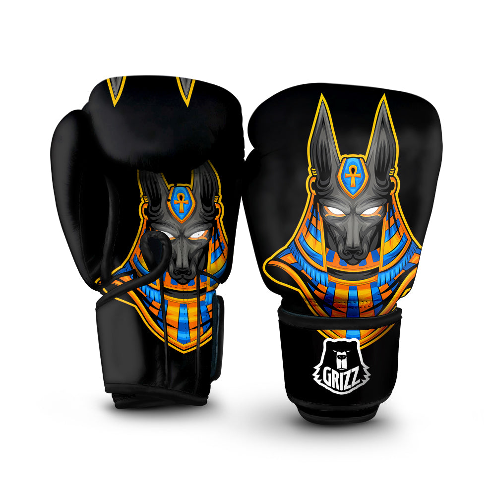 Anubis God Print Boxing Gloves-grizzshop