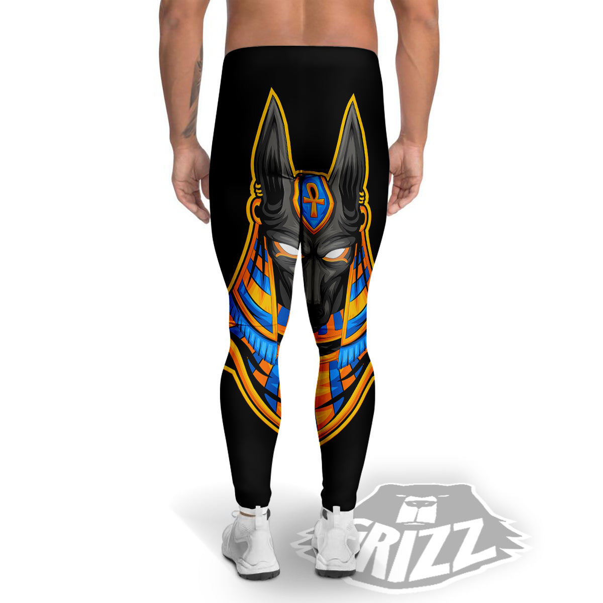 Anubis God Print Men's Leggings-grizzshop