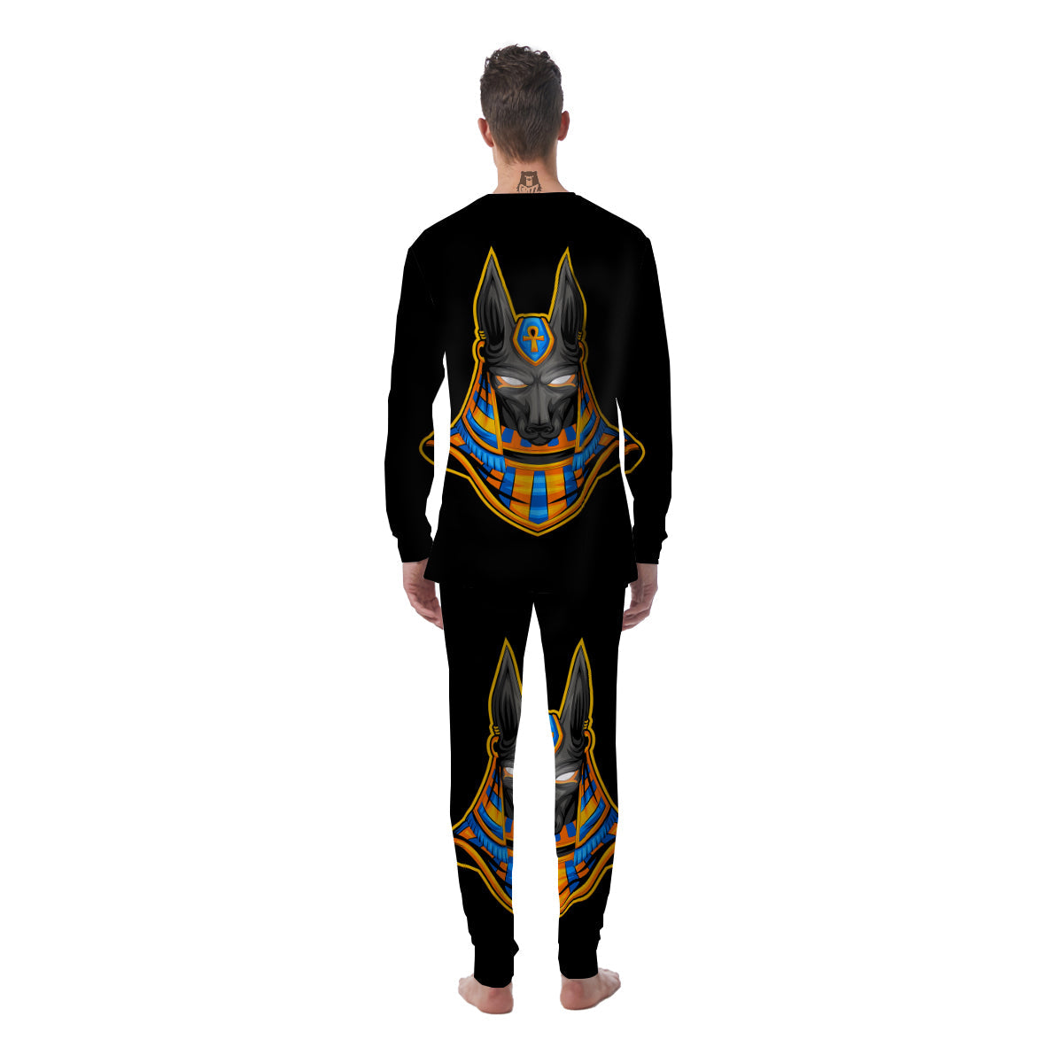 Anubis God Print Men's Pajamas-grizzshop