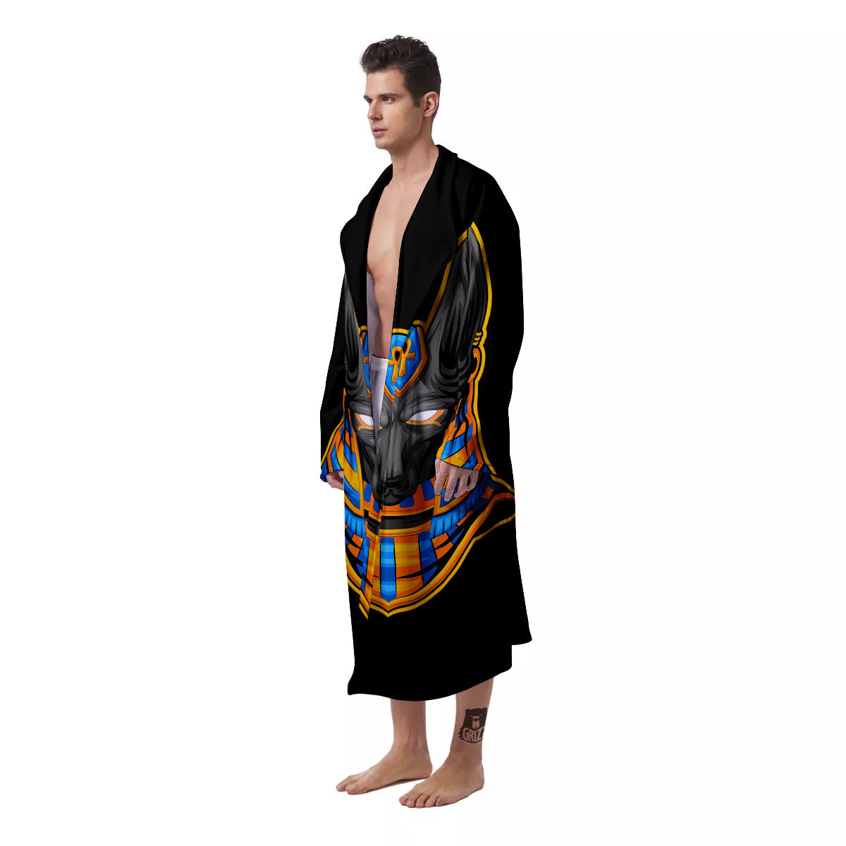 Anubis God Print Men's Robe-grizzshop