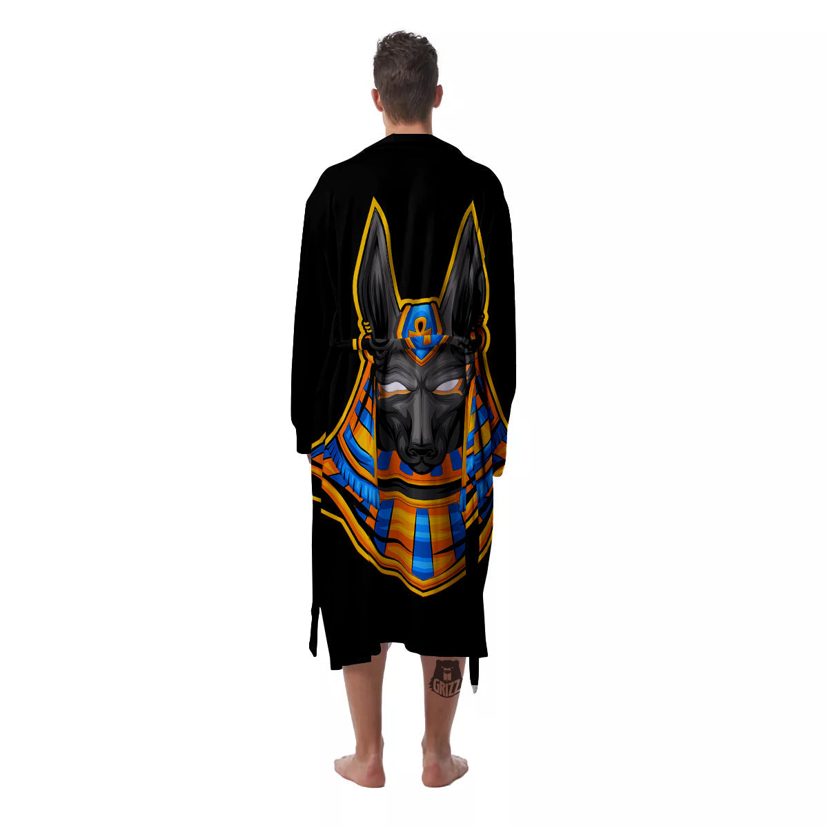 Anubis God Print Men's Robe-grizzshop