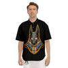 Anubis God Print Men's Short Sleeve Shirts-grizzshop