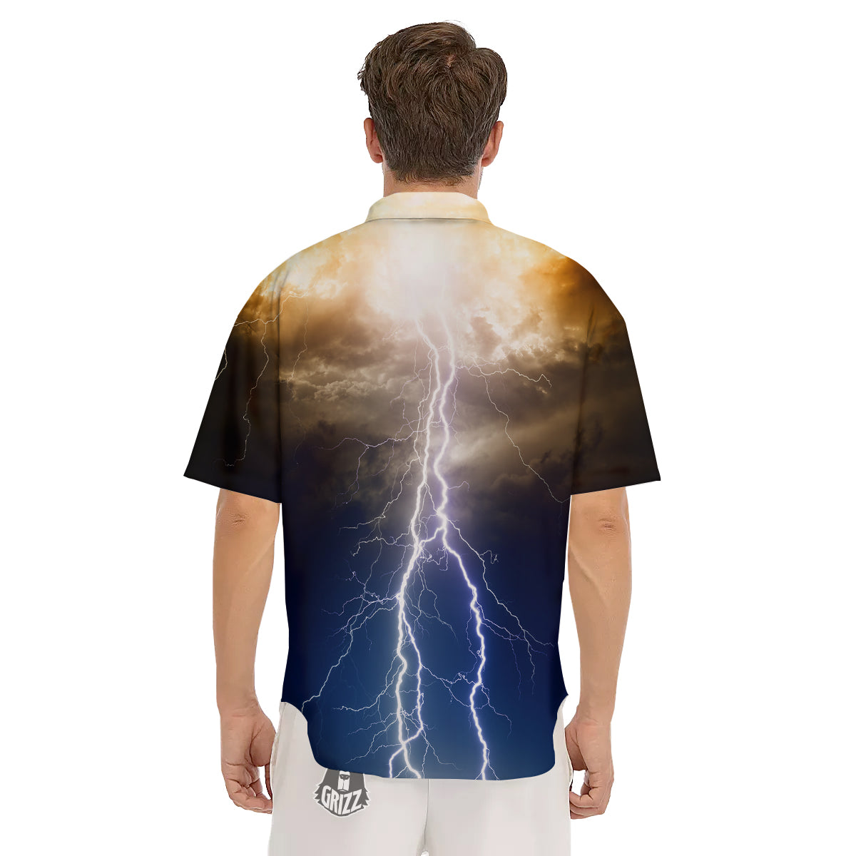 Apocalyptic Lightnings Print Men's Short Sleeve Shirts-grizzshop