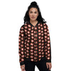 Apple Cute Print Pattern Women's Bomber Jacket-grizzshop