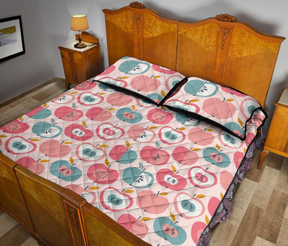 Apple Pattern Print Bed Set Quilt-grizzshop