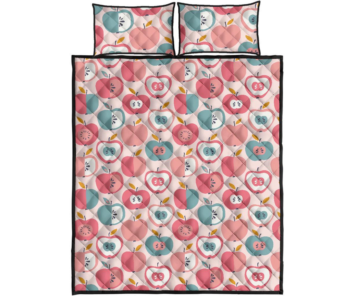 Apple Pattern Print Bed Set Quilt-grizzshop
