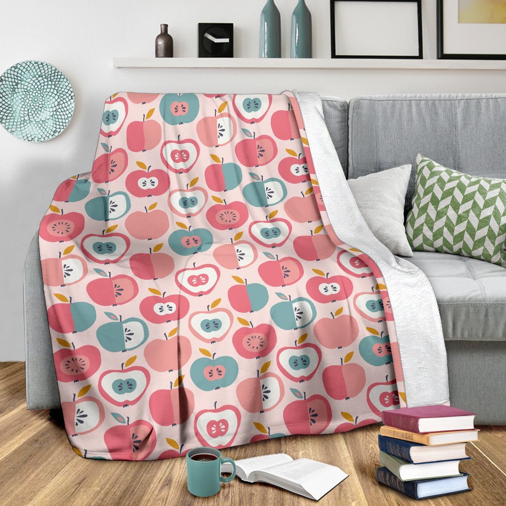 Apple Pattern Print Blanket-grizzshop