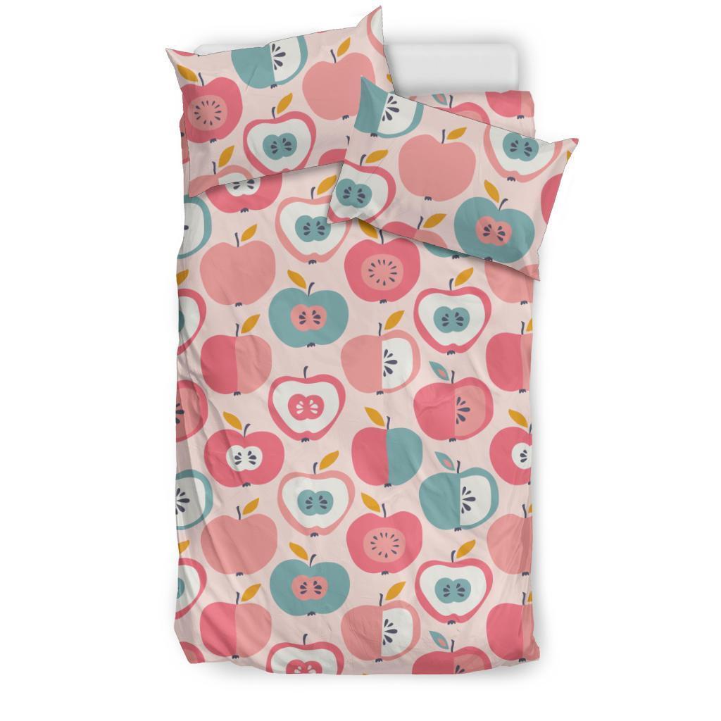 Apple Pattern Print Duvet Cover Bedding Set-grizzshop