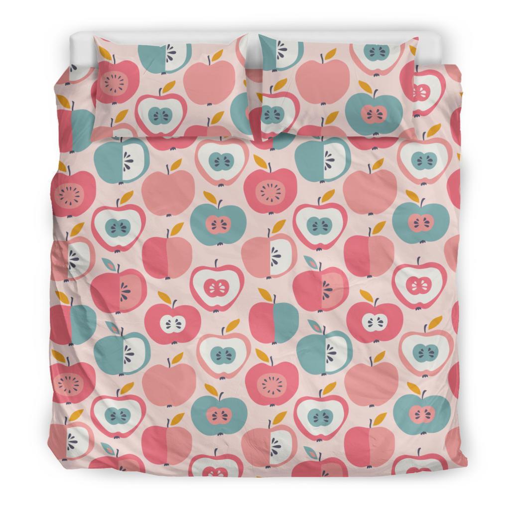 Apple Pattern Print Duvet Cover Bedding Set-grizzshop