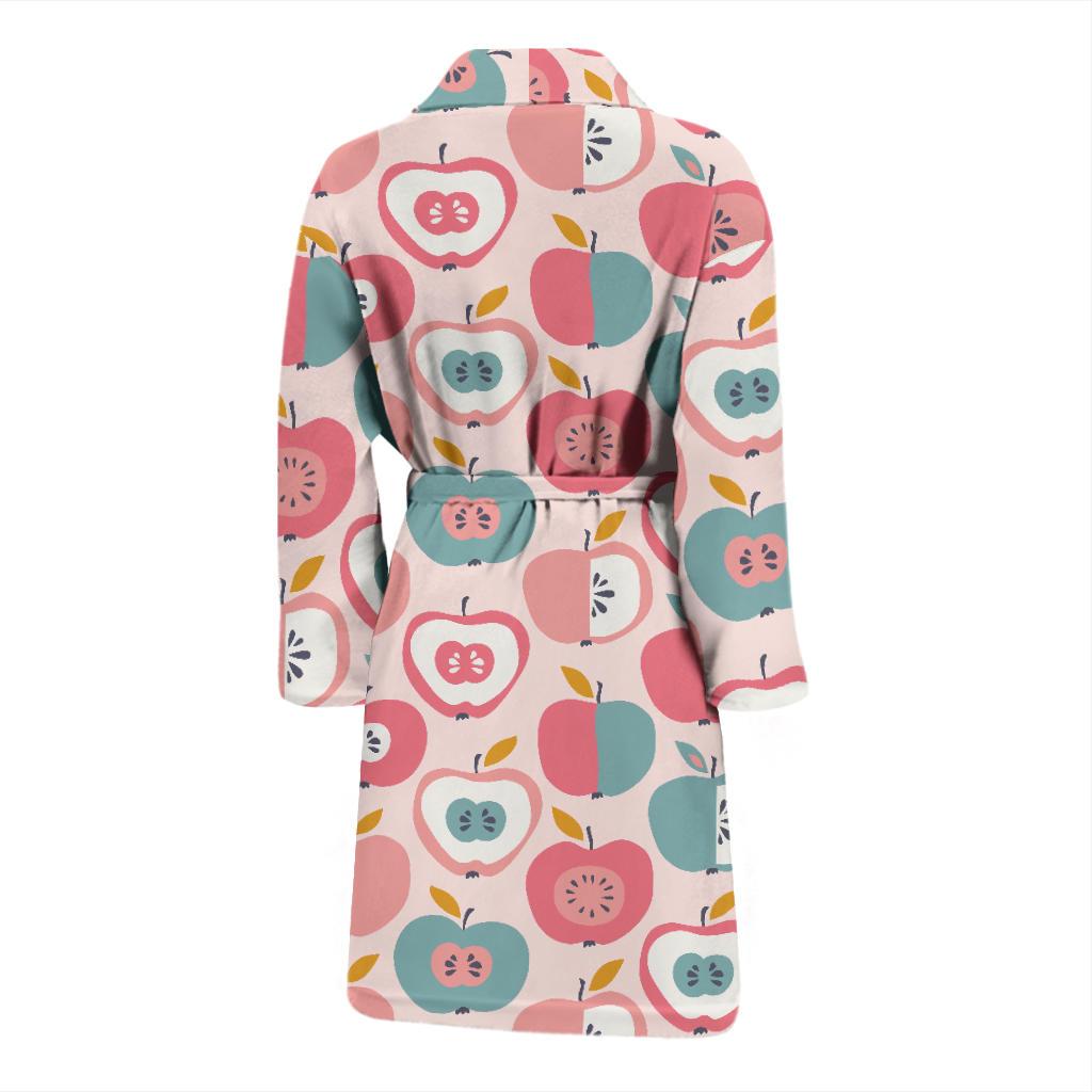 Apple Pattern Print Men Long Robe-grizzshop