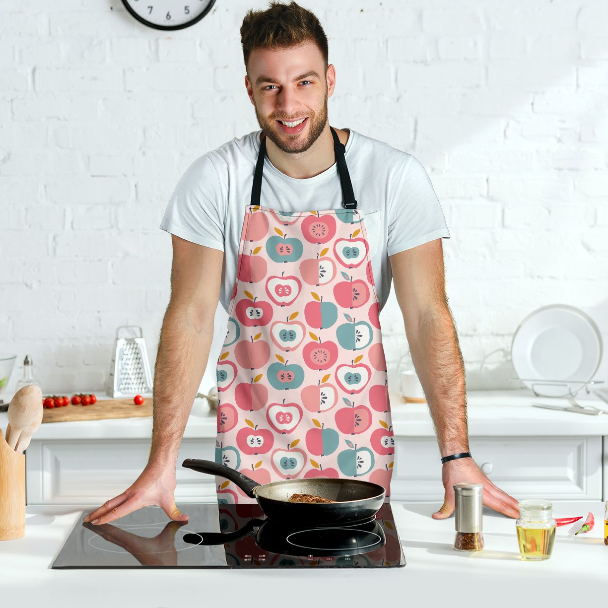 Apple Pattern Print Men's Apron-grizzshop