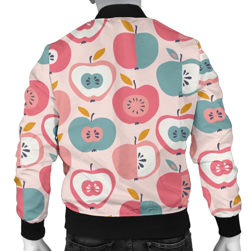 Apple Pattern Print Men's Bomber Jacket-grizzshop