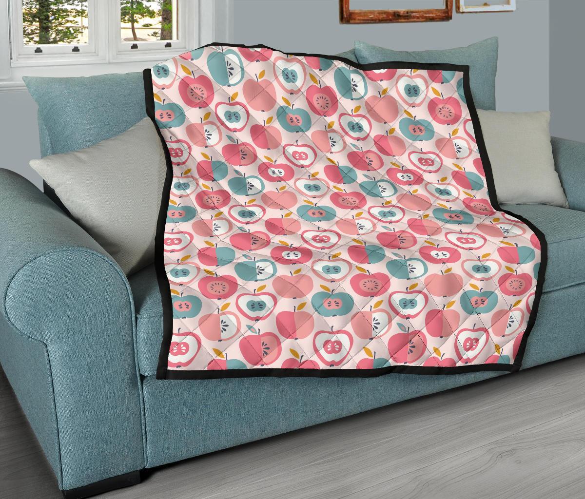 Apple Pattern Print Quilt-grizzshop