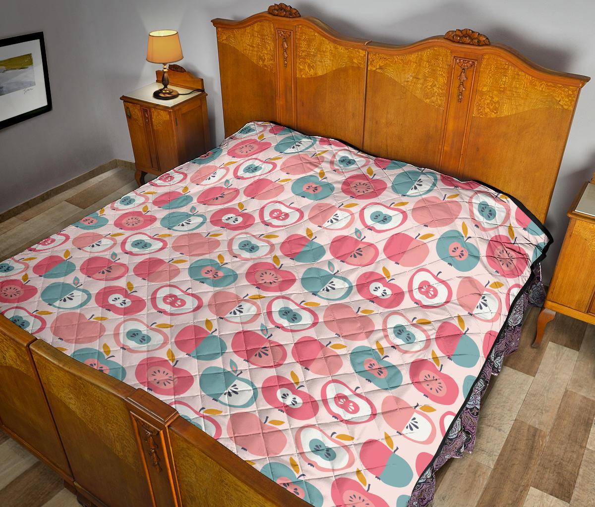 Apple Pattern Print Quilt-grizzshop