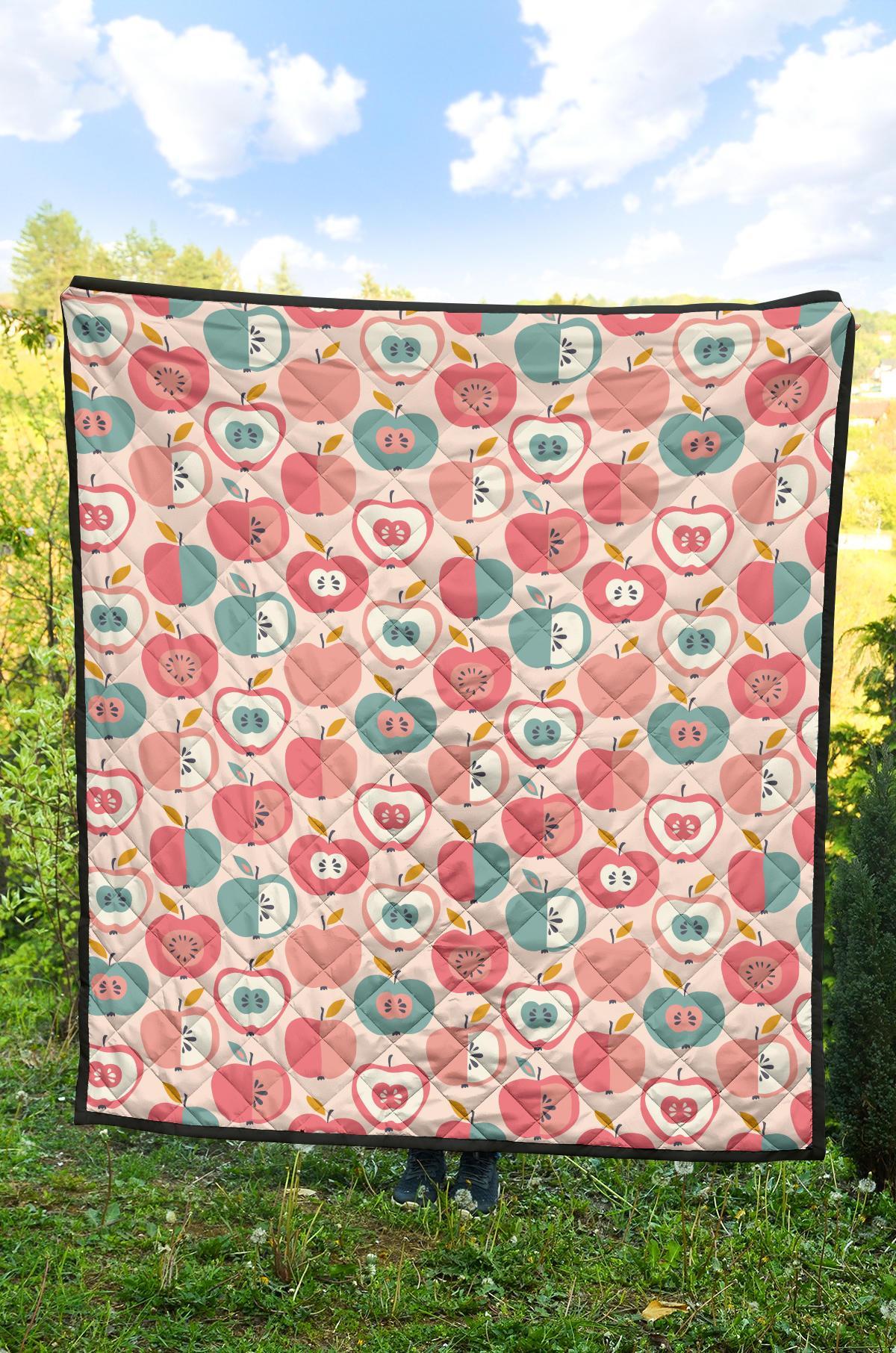 Apple Pattern Print Quilt-grizzshop