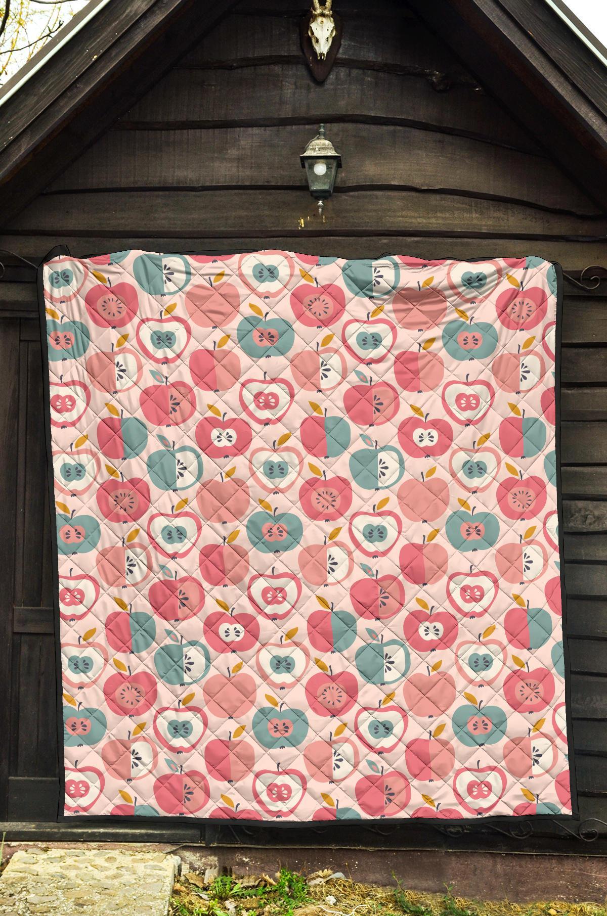 Apple Pattern Print Quilt-grizzshop