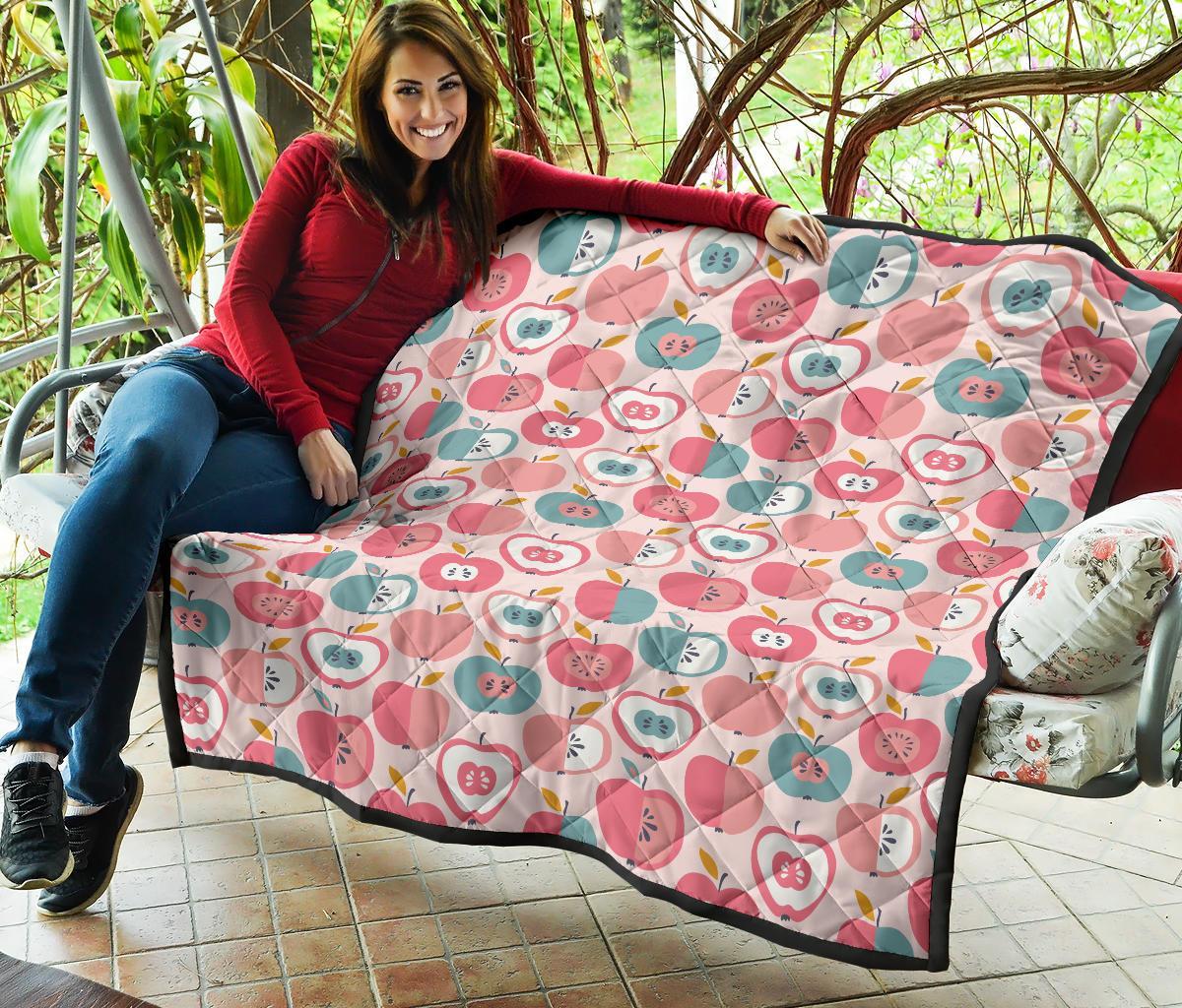 Apple Pattern Print Quilt-grizzshop