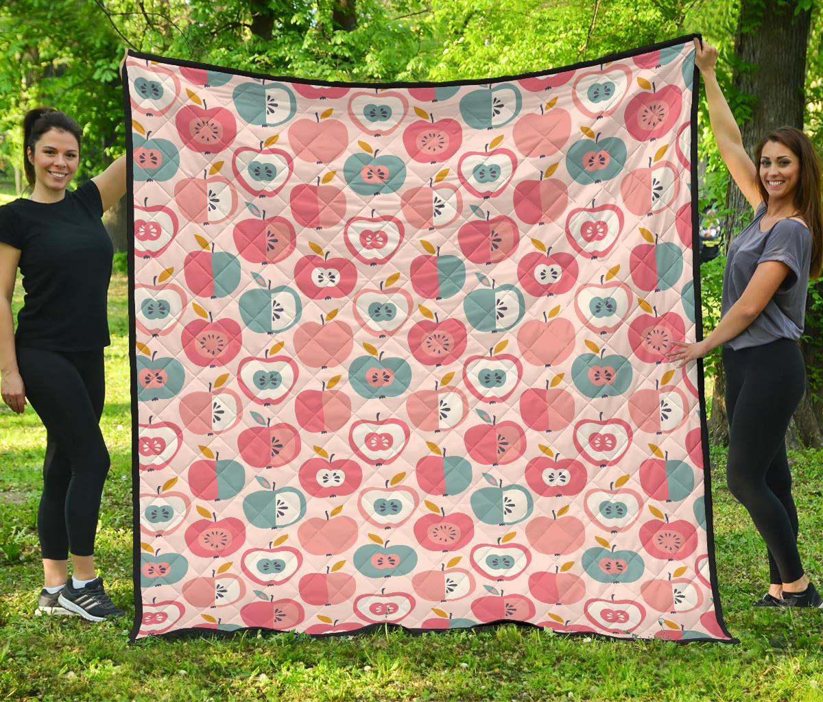 Apple Pattern Print Quilt-grizzshop