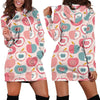 Apple Pattern Print Women Hoodie Dress-grizzshop