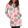 Apple Pattern Print Women Hoodie Dress-grizzshop