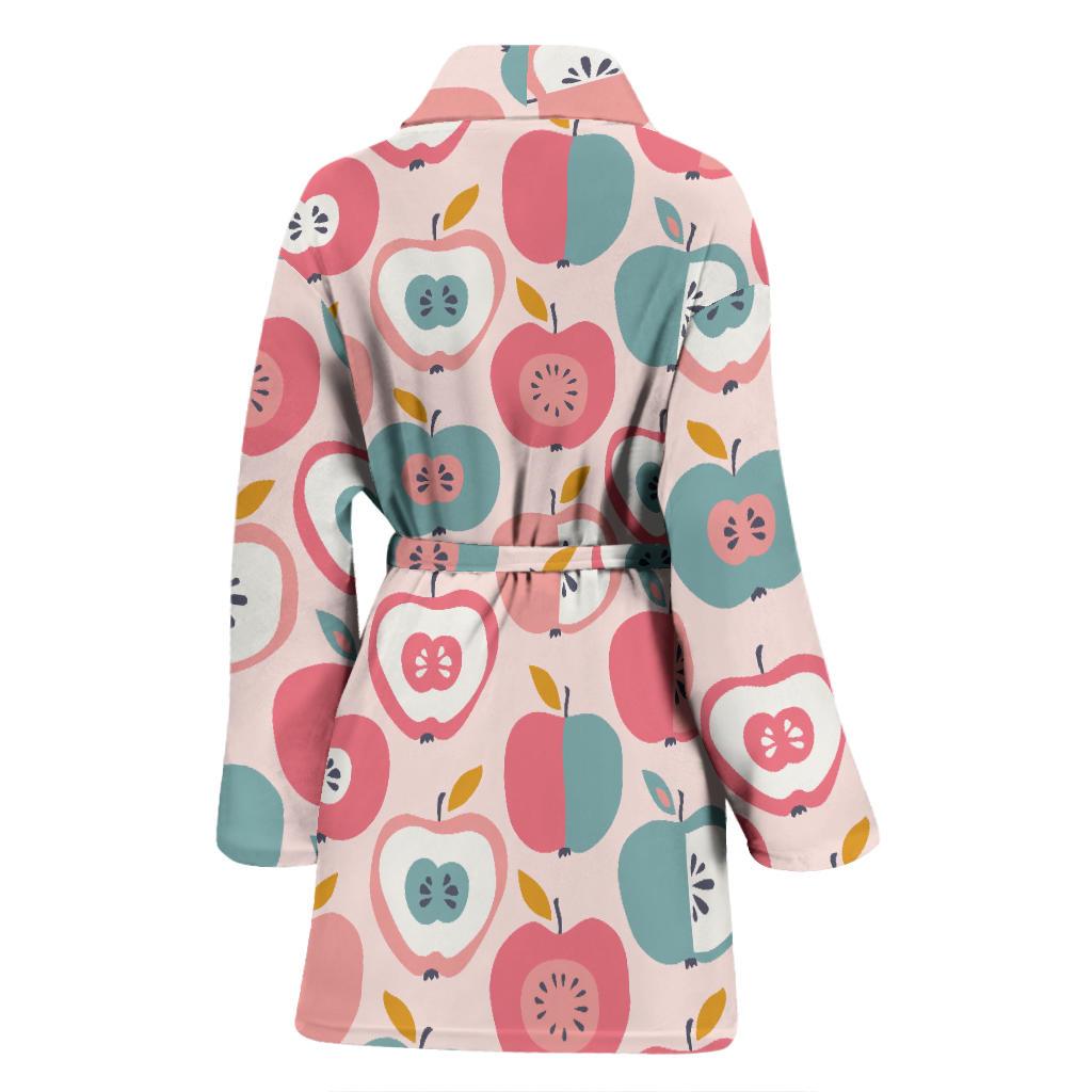 Apple Pattern Print Women Long Robe-grizzshop