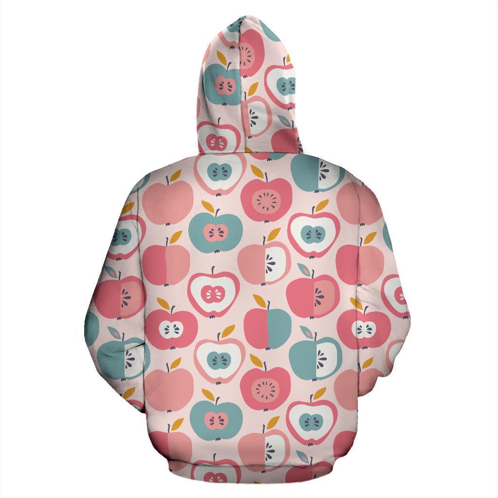 Apple Pattern Print Women Men Pullover Hoodie-grizzshop