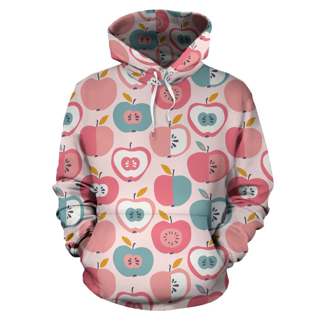 Apple Pattern Print Women Men Pullover Hoodie-grizzshop