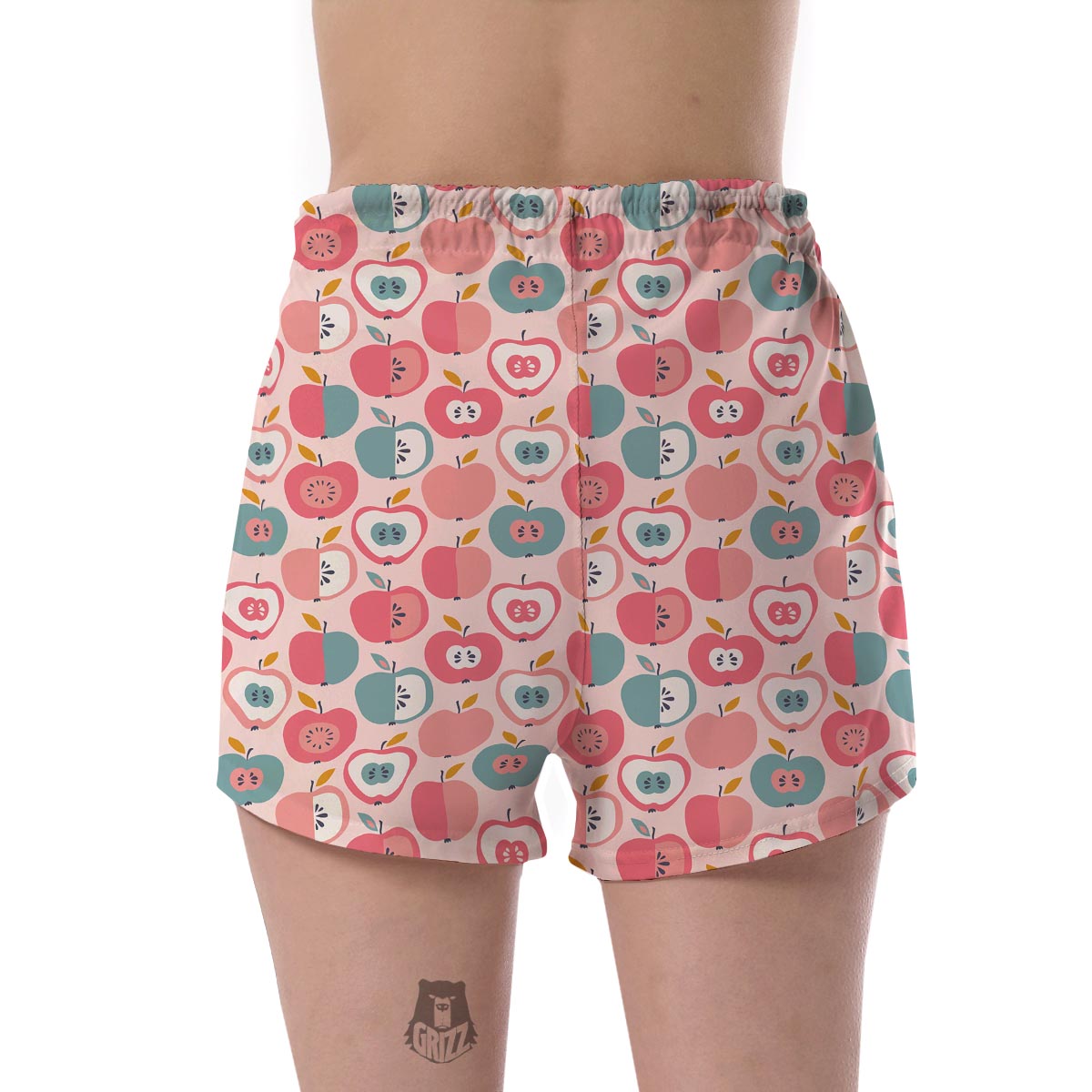 Apple Pattern Print Women's Shorts-grizzshop