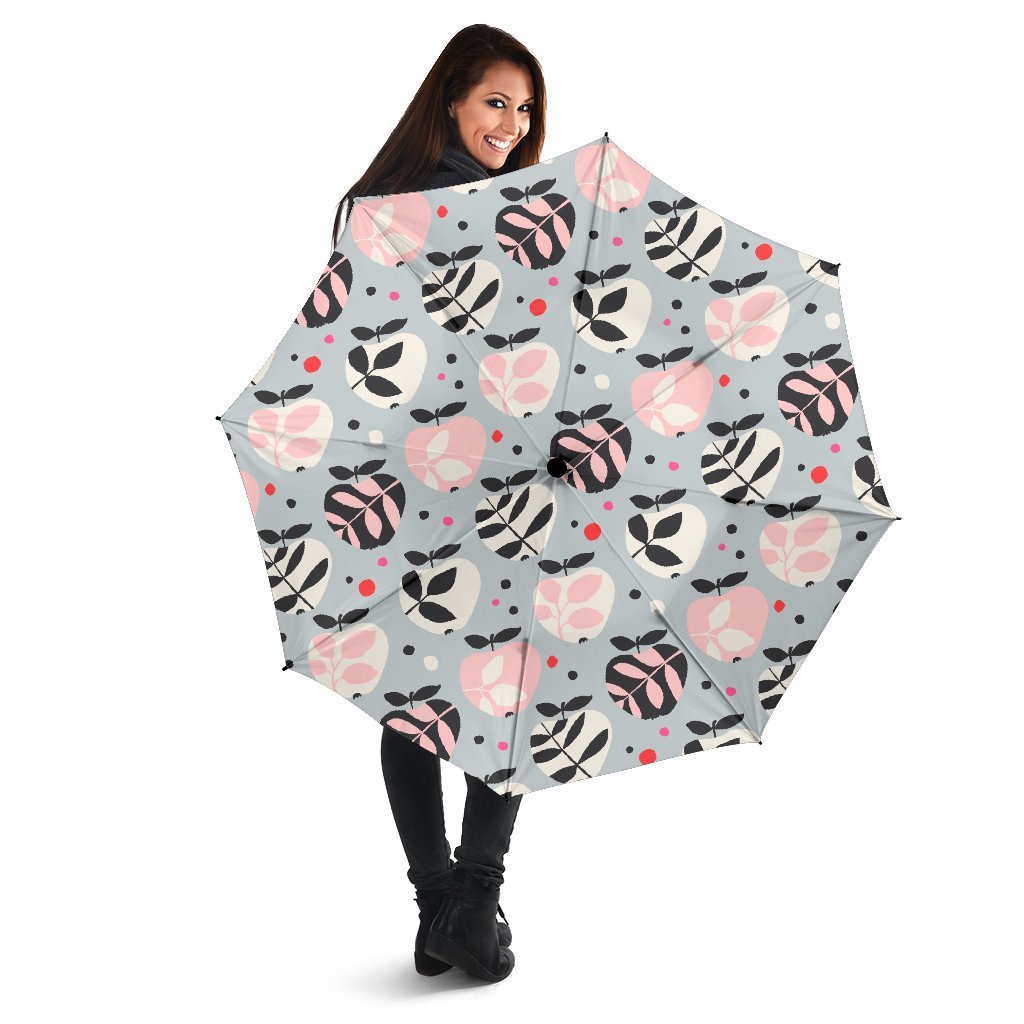 Apple Print Pattern Automatic Foldable Umbrella-grizzshop